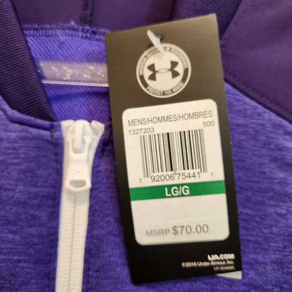 Men's Under Armour lightweight zip up jacket, size large NWT - Picture 2 of 6